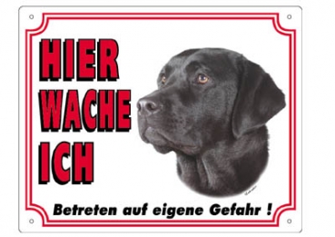 Warntafel Labrador, schwarz