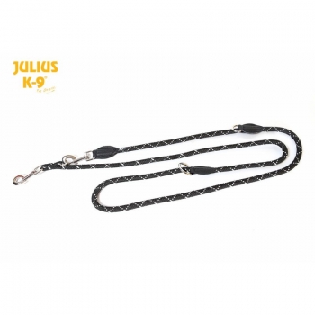 IDC Doppelführleine, schwarz-fluorezierend, L.2,2m, Durchm. 12mm rund