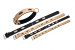 Halsband Art Buffalo Oak, schwarz/beige, L.55cm, B.30mm -L-