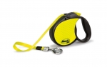 Flexi NEW NEON Gurt L,Schwarz-Neon, Gurt 5 m, Hund bis 50kg