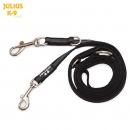 Doppelführleine gummiert, schwarz, L.2,2m, B.20mm