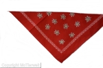 Hunde-Halstuch, Edelweiss, rot, M 53x53cm