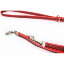 Doppelführleine gummiert, rot, L.2,2m, B.20mm